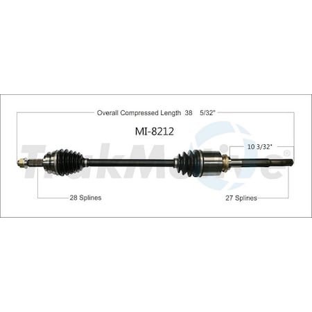 Surtrack Axle Cv Axle Shaft, Mi-8212 MI-8212